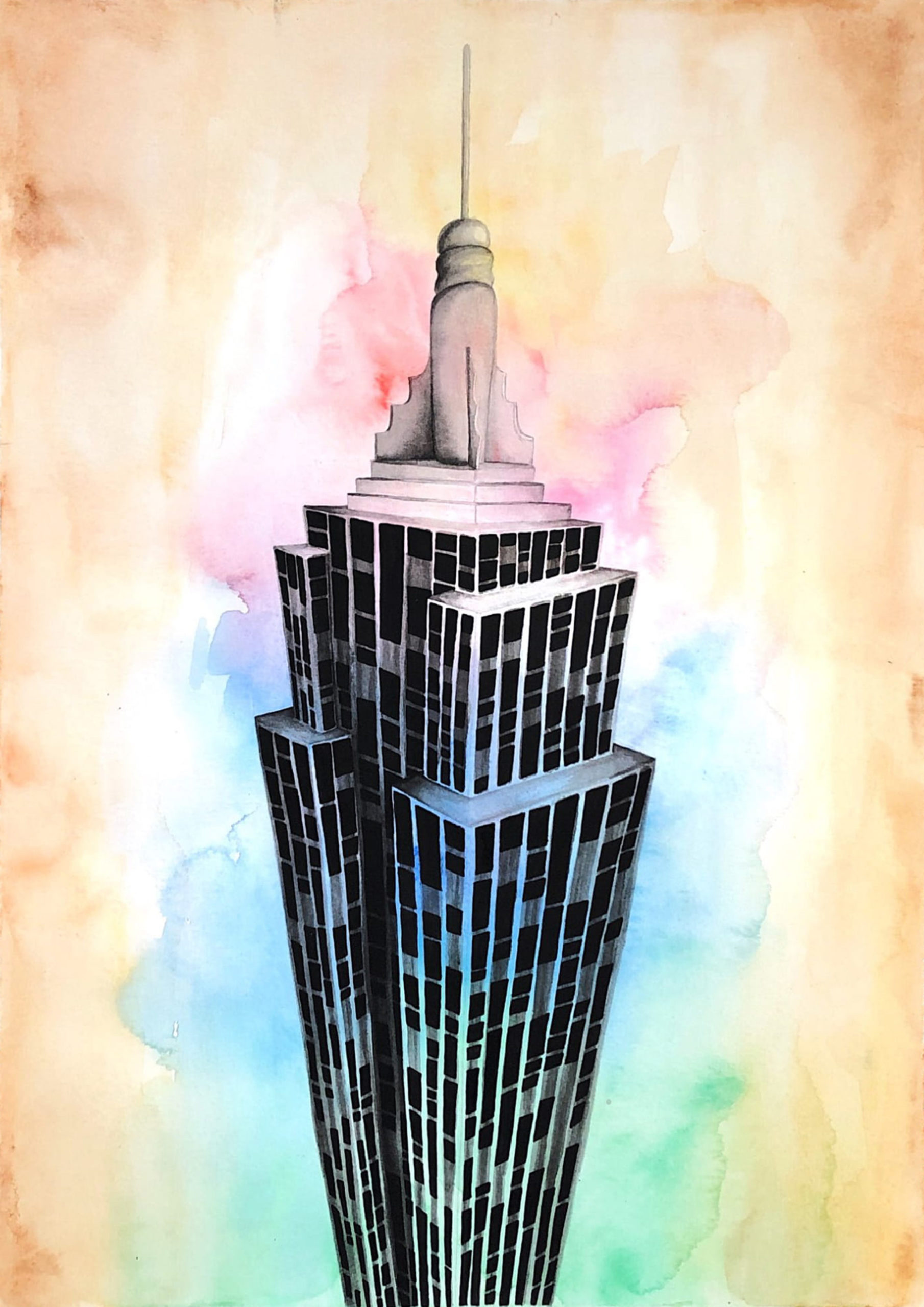Empire State Building Aquarell