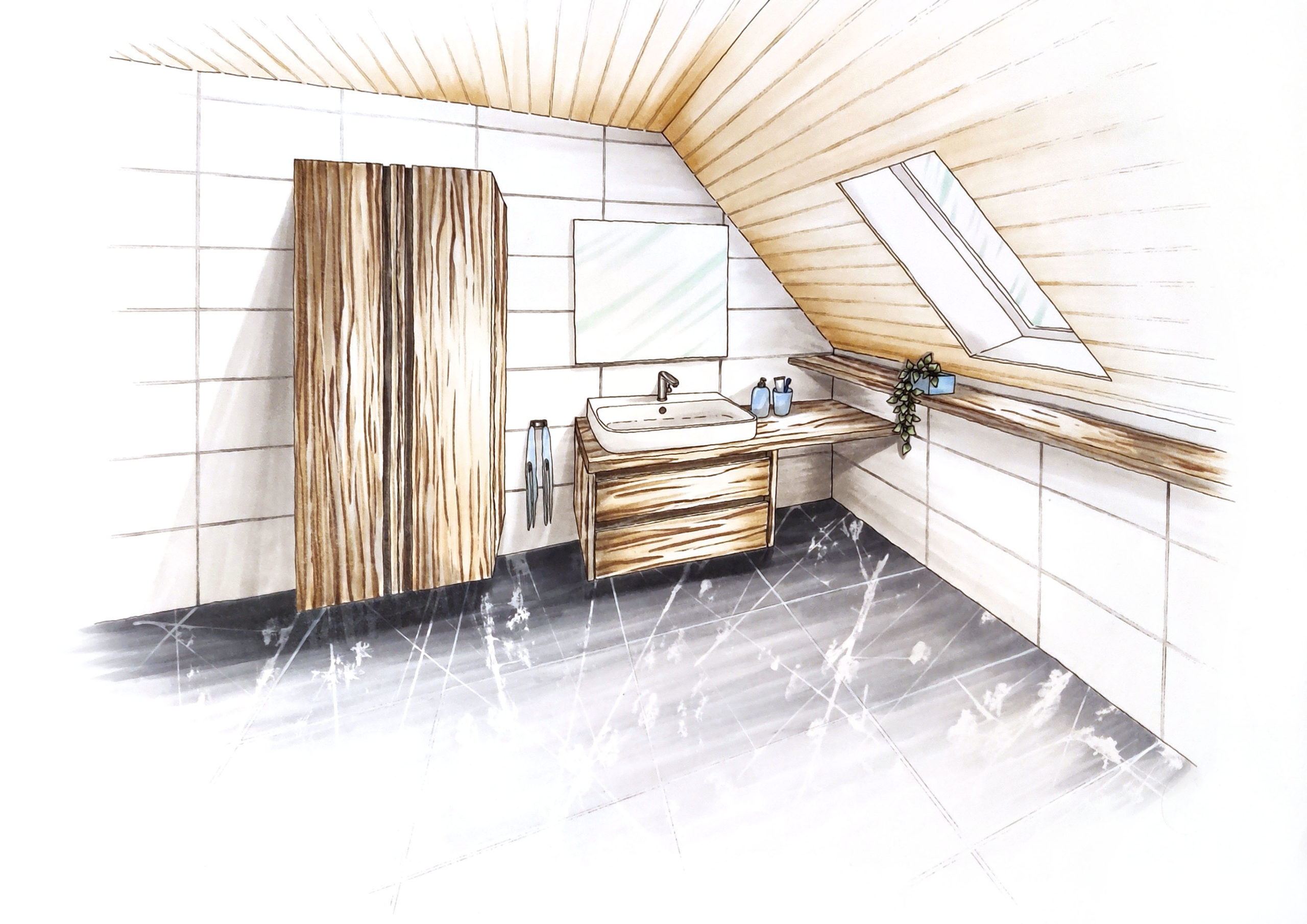 Rendering - Badezimmer